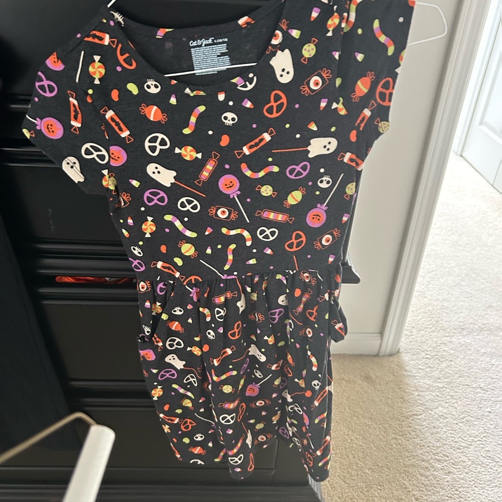 Girls' Black Candy & Spooky Icons Halloween Dress